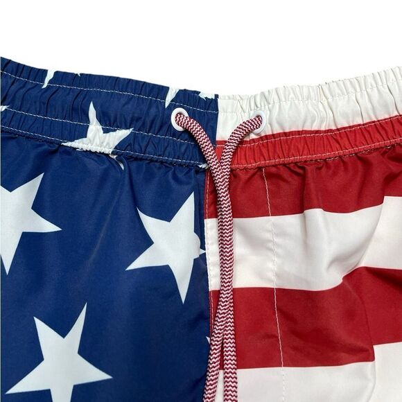 FOREVER 21 Patriotic USA Flag Swim Shorts Size XL - Picture 4 of 6